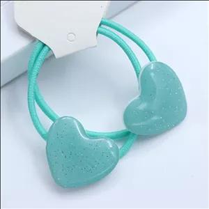 کش مو مدل قلب رزینی سبز 36893