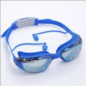 عینک شنا کیفی جیوه ای اعلا رنگ آبی  کاربنی کد 70047