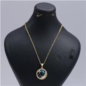 گردنبند دخترانه طرح کهکشان نگینی طلایی 74630