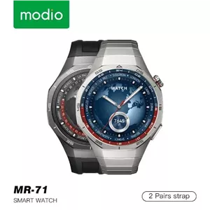 ساعت هوشمند مودیـو مدل Modio MR-71 به همراه ۲ بند فلزی و سیلیکونی