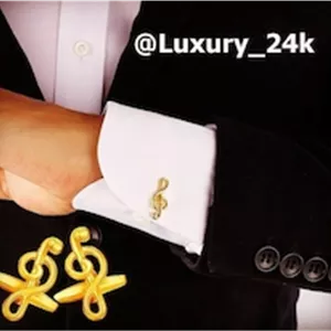 دکمه سردست طرح کلید سل با روکش طلای ۱۸ عیار