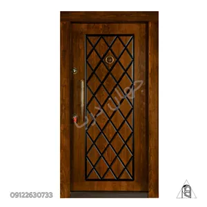 درب ضد سرقت رویه راش CNC طرح لوزی