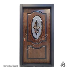 درب ضد سرقت رویه راش دو قاب با طرح بیضی گلاس