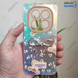 قاب گوشی شیائومی ردمی نوت 14 پرو 4G (کاور هولوگرامی فانتزی طرح پاپیون، گل و تدی)