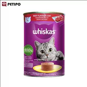 غذای کنسرو گربه بالغ با طعم بیف ویسکاس (Whiskas Beef Flavour Loaf) وزن 400 گرم