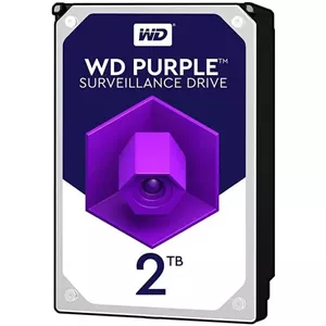 هارد دیسک اینترنال وسترن دیجیتال بنفش (WD Purple) ظرفیت 2 ترابایت استوک، مخصوص سیستم‌های نظارتی و دوربین مداربسته (DVR/NVR)