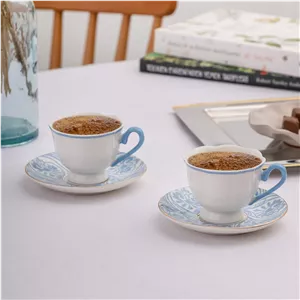 ست قهوه خوری 2 نفره امسان Aurora حجم 90 میلی آبی