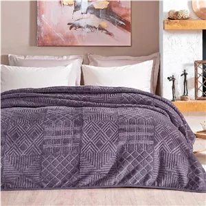 پتو دو نفره طرح برجسته یاتاش نوا بنفش