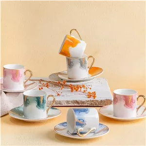 ست قهوه خوری ۶ نفره آجار رنگی 90 میلی