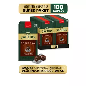 کپسول قهوه اسپرسو ۱۰ اینتنسو آلومینیومی (سازگار با نسپرسو) جاکوبز ۱۰۰ عددی
