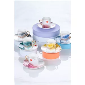 ست 6 نفره فنجان قهوه پورسلن آکار بونیتا طرح بهاری