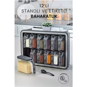 ست 12 پارچه جاادویه کیتشن لایف با پایه، قاشق و درپوش خودچسب