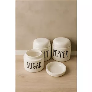 ست 3 عددی جار ادویه‌ای وکیوم پرسلن کیتشن لایف