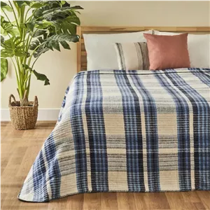 پتو دو نفره پنبه بلامزون نوا آبی