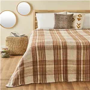 پتو دو نفره پنبه بلامزون نوا قهوه ای
