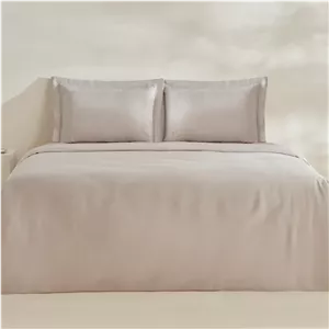 سرویس کاور لحاف دو نفره کینگ سایز کاراجاهوم سری سفید فلفس طوسی روشن 