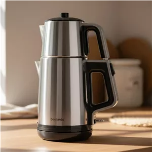چای ساز استیل برناردو مدل ریوا نقره‌ای