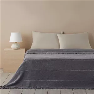 پتو دو نفره پنبه انگلیش هوم درخشان خاکستری