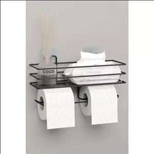 جای دستمال توالت چسبی دو‌طرفه زاپاتا 6705 مشکی مات