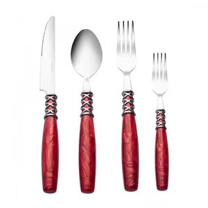 سرویس قاشق چنگال 24 پارچه ۶ نفره کاراجا لوکاس قرمز