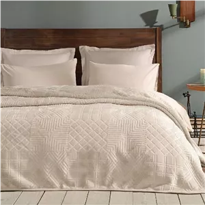 پتو دو نفره طرح برجسته یاتاش نوا کرم روشن