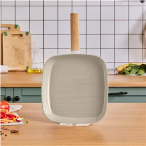 ماهیتابه گریل القایی کاراجا سوئیس کریستال کرم 28 سانتی