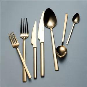 سرویس قاشق چنگال 84 پارچه 12 نفره کرکماز ونتا A2553 طلایی براق