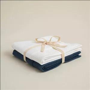 پادری حمام ۲ عددی چاکرا سوبسکا سفید سرمه‌ای