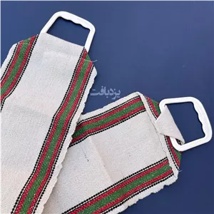 کیسه حمام سنتی یزدی پشت شور رنگ سفید قرمز