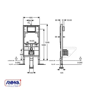 فلاش تانک توکار وال هنگ kwc 60 cm