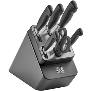 سرویس چاقو 7 پارچه زولینگ با استند تیزشونده مدل Zwilling Vier Sterne