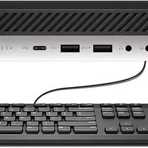 کامپیوتر رومیزی مینی HP EliteDesk 800 G3، پردازنده Intel Quad-Core i5-6500T، رم 16 گیگابایتی DDR4، حافظه SSD 256 گیگابایتی، کیبورد و ماوس، VGA، DP، ویندوز 10 پرو (بازسازی شده)