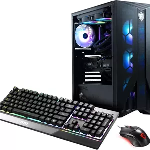 کامپیوتر گیمینگ MSI Aegis RS: پردازنده Intel Core i7-14700KF، کارت گرافیک Geforce RTX 4080 Super، حافظه رم 32GB DDR5، حافظه SSD 1TB m.2 NVMe، خنک کننده مایع، WiFi، کیبورد و ماوس، مناسب برای DIY، ویندوز 11 هوم: 14NUG7-672US