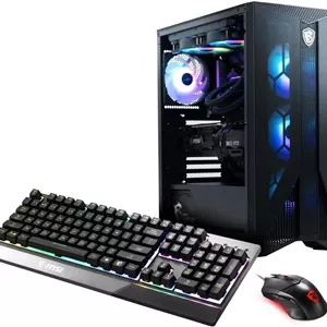 کامپیوتر گیمینگ MSI Aegis RS: پردازنده Intel Core i7-13700KF، کارت گرافیک RTX 4070 Ti، حافظه رم 32GB DDR5، حافظه SSD 2TB M.2 NVMe، خنک کننده مایع، منبع تغذیه 80  Gold، WiFi 6E، کیبورد و ماوس، قابلیت ارتقا، Windows 11 Pro: 13NUF-439US