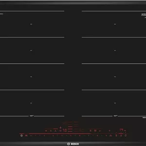 اجاق گاز سرامیکی القایی بوش مدل PXX675DV1E با عرض 60 سانتی متر، کنترل لمسی، تشخیص از راه دور، 17 سطح قدرت، 1 سال گارانتی - مشکی