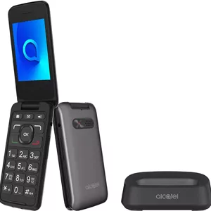 گوشی موبایل آلکاتل 3026X با صفحه نمایش 2.8 اینچی، 128 مگابایت رم، 256 مگابایت حافظه داخلی و بلوتوث - خاکستری