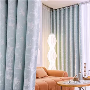 پرده های بلک اوت برای اتاق خواب و هتل 2 تکه، آبی، L270xW150cm، حلقه دار