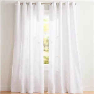 پرده های انحصاری منزل مدل Loha Linen، دو عدد پنل پرده پنجره، 137x274 سانتی متر، سفید زمستانی