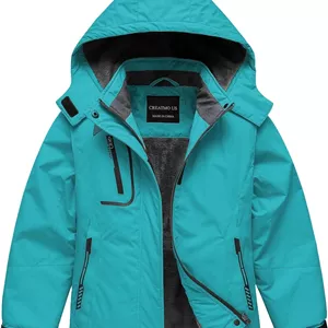 کاپشن اسکی ضد آب دخترانه CREATMO US، کت گرم پشمی زمستانی، ضد باد، مناسب اسنوبرد و باران