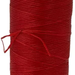 نخ موم زده تخت Wvkzuc 284yrd 150D 1 میلی متری برای دوخت چرم، صحافی کتاب، تعمیر کفش، پروژه های چرمی و صنایع دستی (قرمز)