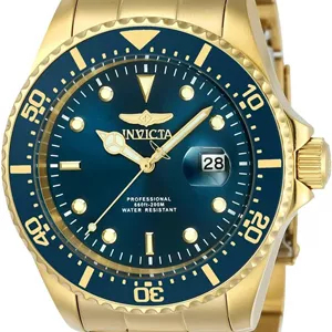 ساعت مچی غواصی مردانه اینویکتا Pro Diver با بند استیل ضد زنگ، طلایی، نقره ای، 22 (مدل: 23384, 23403)