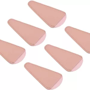 PATIKIL روکش قیچی چرمی PU سایز 4x2.2 اینچ بسته 6 عددی، محافظ قیچی، کیف های جمع آوری قابل حمل برای پیرایش ابرو، محافظ ابزار آرایشی، صورتی