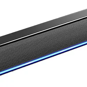 ساندبار کامپیوتر ciciglow، ساندبار LED سیمی USB با 2 بلندگوی پرقدرت، جعبه صدای فراگیر، بلندگوی استریو سه بعدی با پلاگین 3.5 میلی متری برای لپ تاپ