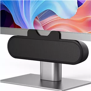 اسپیکر کامپیوتر USB، ساندبار استریو با کیفیت بالا 10 وات با کنترل صدا، اسپیکر سیمی USB با گیره داخلی برای کامپیوتر رومیزی لپ تاپ، مشکی
