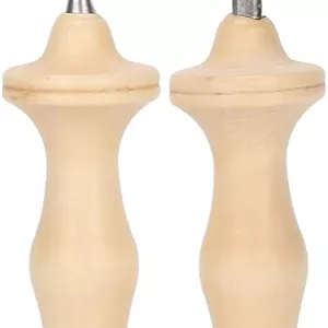 ست دو عددی سوزن پانچ با دسته چوبی، ابزار گلدوزی سوزن پانچ برای نخ و کاموا صنایع دستی DIY 