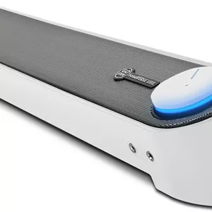 اسپیکر ساندبار کامپیوتر USB مدل GOgroove SonaVERSE UBR - مینی ساندبار رومیزی با طراحی صرفه جویی در فضا، USB برای تامین برق، جک هدفون AUX سیمی، پورت میکروفون و کنترل صدا LED (سفید)