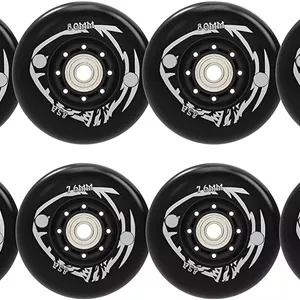 چرخ اسکیت اینلاین MLDWME، بسته 8 عددی، چرخ های جایگزین اسکیت غلتکی 85A فری استایل با بلبرینگ ILQ-9، برای اسکیت هاکی