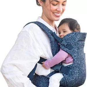 آغوشی نوزاد اینفانتینو مدل Flip 4-in-1، قابل تنظیم، ارگونومیک، ضروری برای سیسمونی، مناسب نوزاد تا نوپا، طرح گلدار سرمه ای