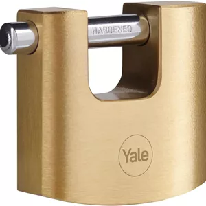 قفل برنجی ایمنی بالا 70 میلی متری کرکره ای Yale - Y114B/70/113/1 - دارای میله فولادی سخت شده - 3 کلید