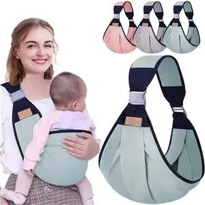 آغوشی نوزاد MAKINGTEC، بند ارگونومیک نوزاد یک شانه ای پلی استر صرفه جویی در کار، آغوشی نیمه پیچیده قابل تنظیم توری سه بعدی بند شانه ای برای استخر ساحل (سبز تیره)